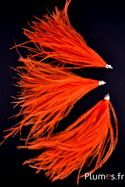 Ciondolo struzzo - 15-20 cm - arancione sangue